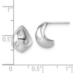 Sterling Silver Rhodium-plated CZ Polished Star Post J-Hoop Earrings
