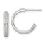Sterling Silver Polished 16x3.5mm CZ Post C-Hoop Earrings