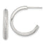 Sterling Silver Polished 21.5x3.5mm CZ Post C-Hoop Earrings