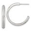 Sterling Silver Polished 26.5x3.5mm CZ Post C-Hoop Earrings