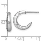 Sterling Silver Rhodium-plated Polished CZ Stars Post C-Hoop Earrings