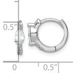 Sterling Silver Rhodium-plated Polished Round and Marquise CZ Round Hinged Hoop Earrings