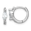 Sterling Silver Rhodium-plated Polished Round and Marquise CZ Round Hinged Hoop Earrings