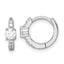 Sterling Silver Rhodium-plated Polished CZ Round Hinged Hoop Earrings