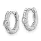 Sterling Silver Rhodium-plated Polished Round and Pear Shaped CZ Round Hinged Hoop Earrings