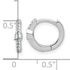 Sterling Silver Rhodium-plated Polished Round and Pear Shaped CZ Round Hinged Hoop Earrings