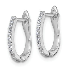 Sterling Silver Rhodium-plated Polished CZ Hoop Earrings