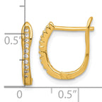 Sterling Silver Gold-tone Polished CZ Hoop Earrings