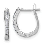Sterling Silver Rhodium-plated Polished CZ Hoop Earrings
