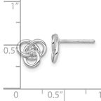 Sterling Silver Rhodium-plated Polished CZ Trinity Knot Post Earrings