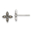 Sterling Silver Antiqued Marcasite Fancy Flower Post Earrings