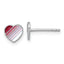 Sterling Silver Madi K Rhodium-plated Enameled Striped Heart Childrens Post Earrings