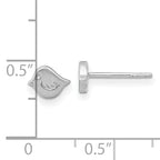 Sterling Silver Rhodium-plated Brushed Little Bird Post Earrings