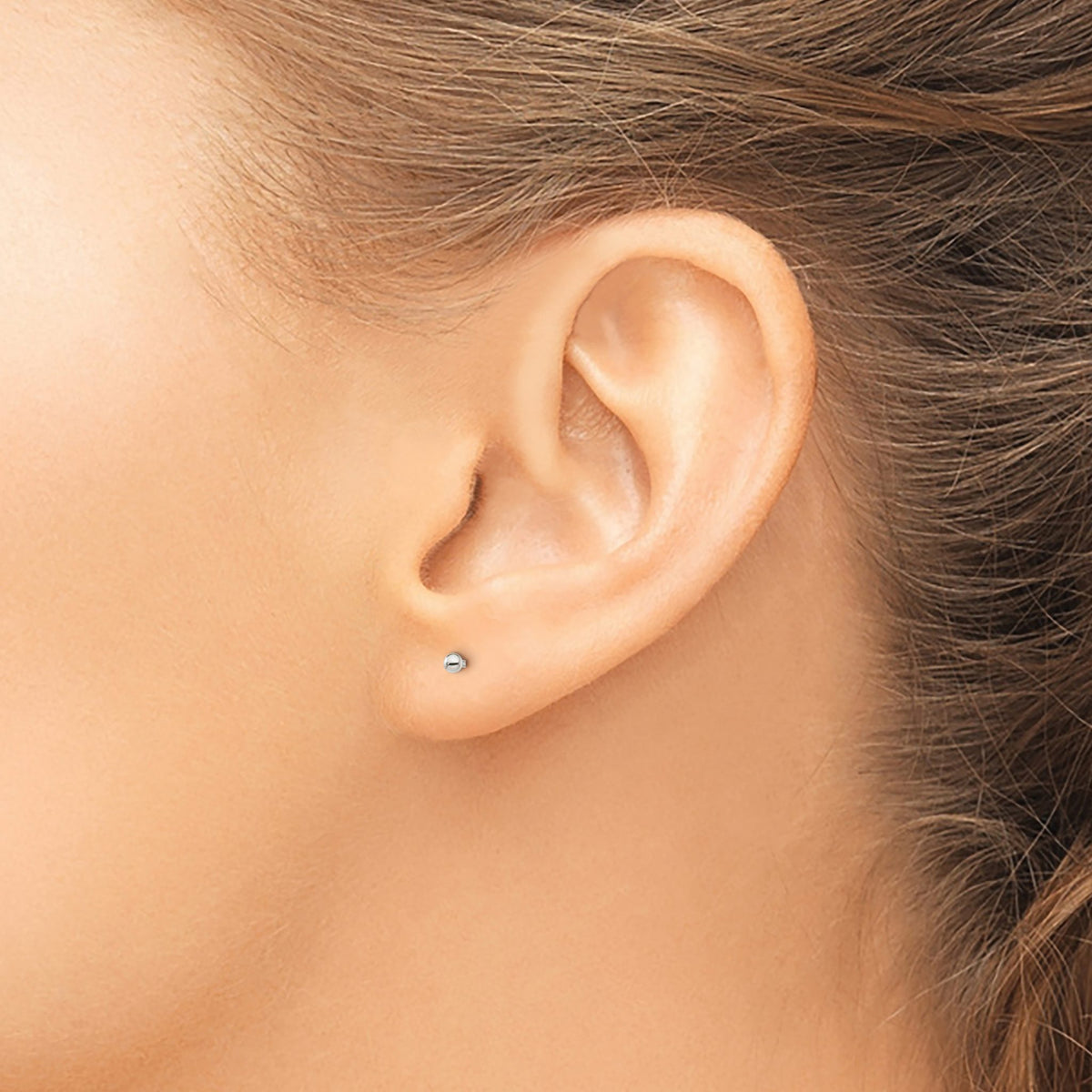 Ball Stud Earrings in Sterling Silver, 2mm - Sophia Jewelers