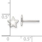 Sterling Silver Polished and Grooved Star Childrens Post Earrings