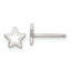 Sterling Silver Polished and Grooved Star Childrens Post Earrings
