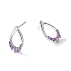 Amethyst Teardrop Stud Earrings in Sterling Silver, 9.75mm - Sophia Jewelers