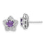Sterling Silver Rhodium-plated Polished Amethyst and White Topaz Star Post Earrings