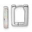 Sterling Silver Rhodium-plated Polished Lab Created Opal Square Hinged Hoop Earrings