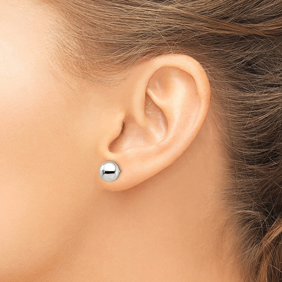 Ball Stud Earrings in Sterling Silver, 9mm - Sophia Jewelers