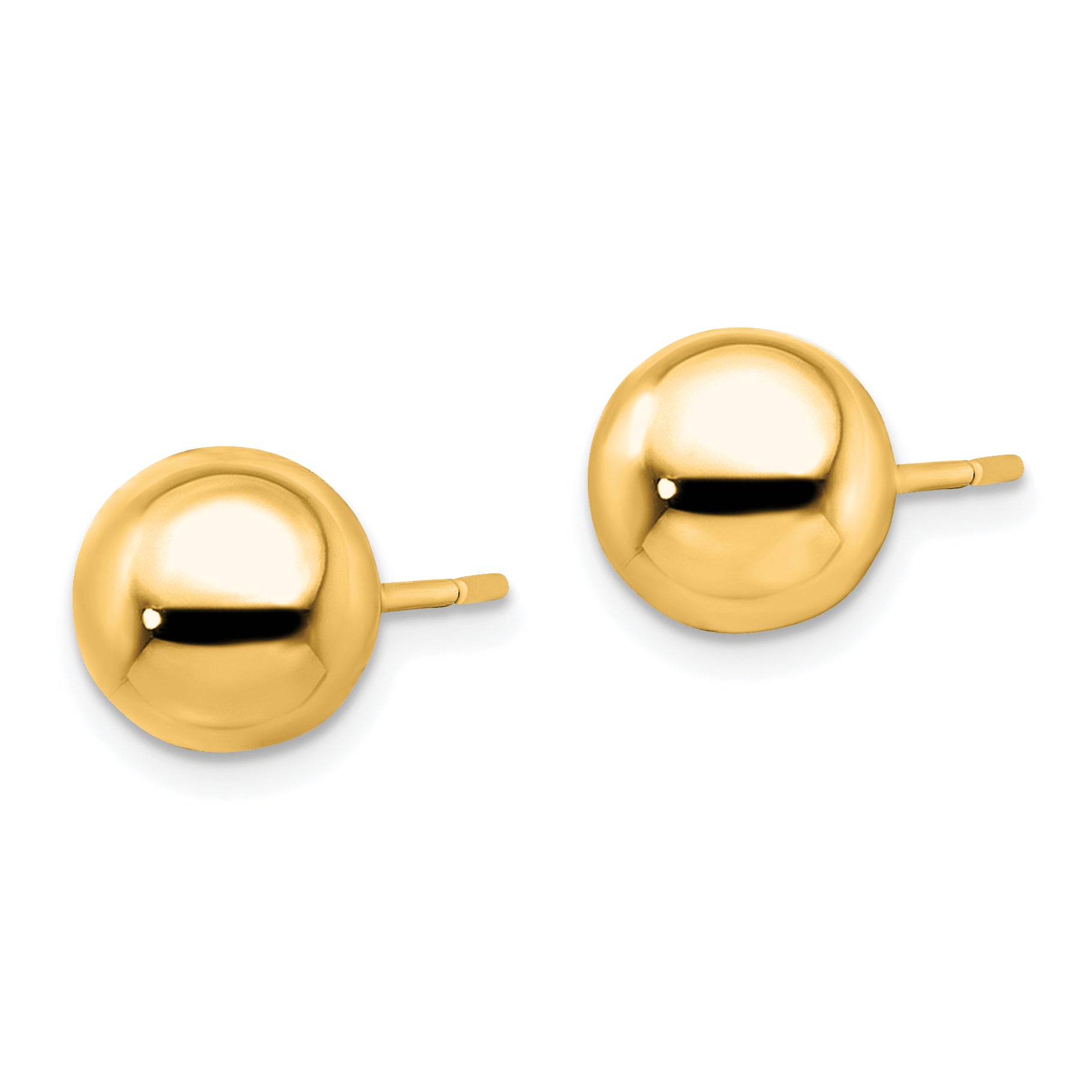Sterling Silver Gold-tone Polished 9mm Ball Earrings Secondary image