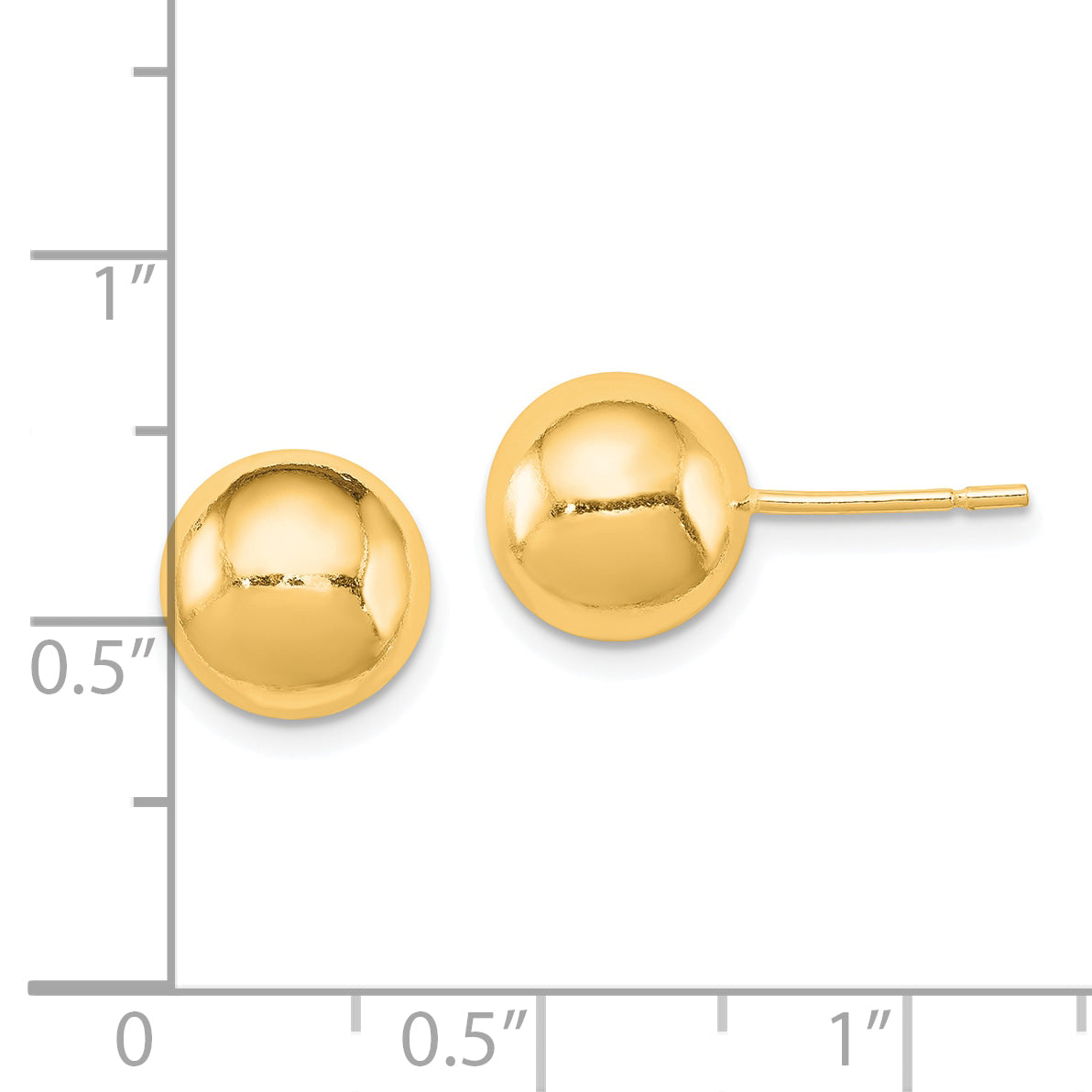 Sterling Silver Gold-tone Polished 9mm Ball Earrings