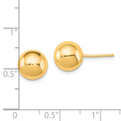 Sterling Silver Gold-tone Polished 9mm Ball Earrings