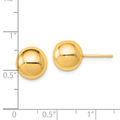 Sterling Silver Gold-tone Polished 10mm Ball Earrings