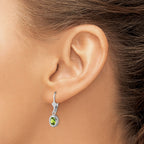 Oval Peridot Leverback Earrings in Sterling Silver, 7x5mm - Sophia Jewelers