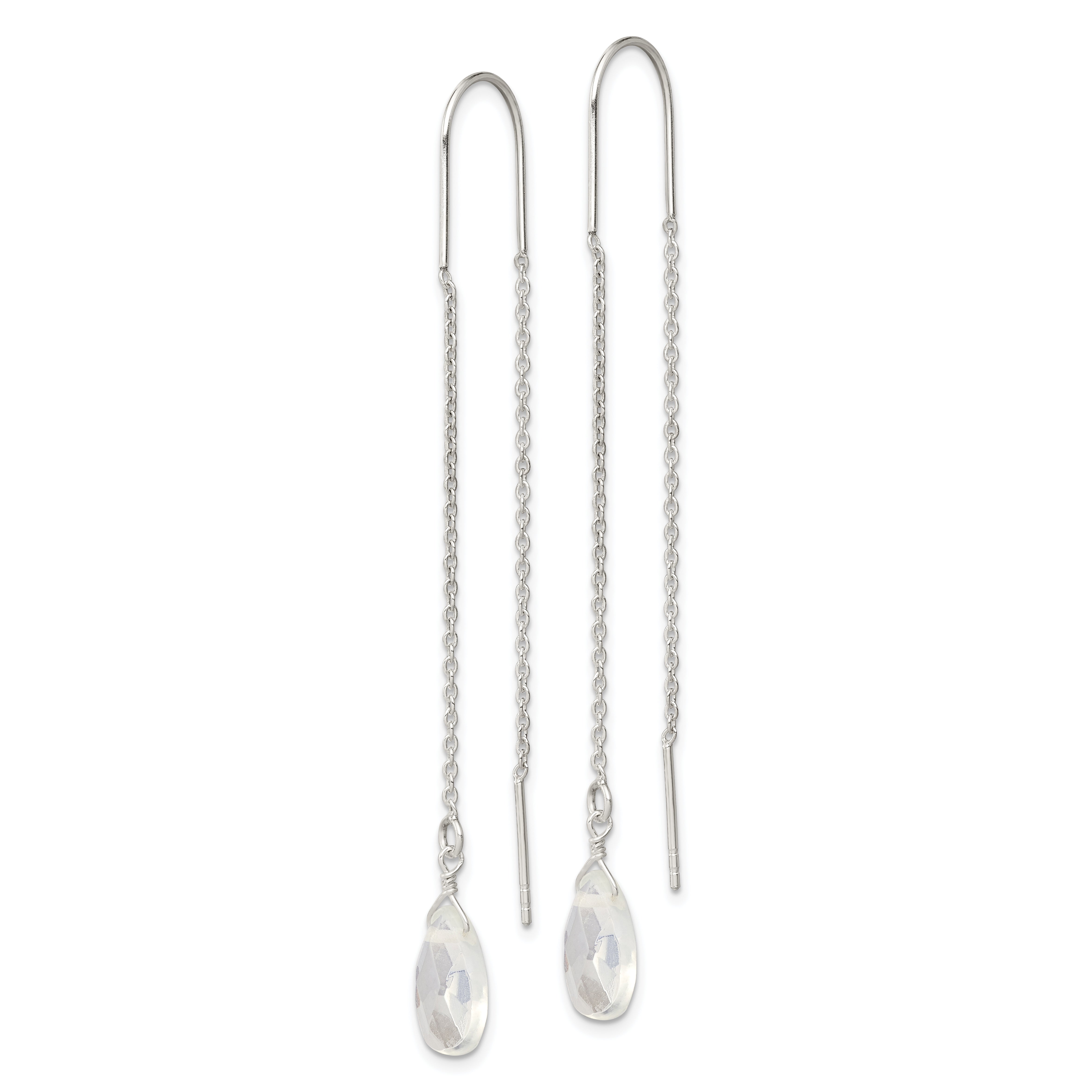 Sterling Silver Opalite Crystal Threader Earrings
