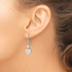 Rose Quartz Heart Dangle Earrings in Sterling Silver, 10mm - Sophia Jewelers