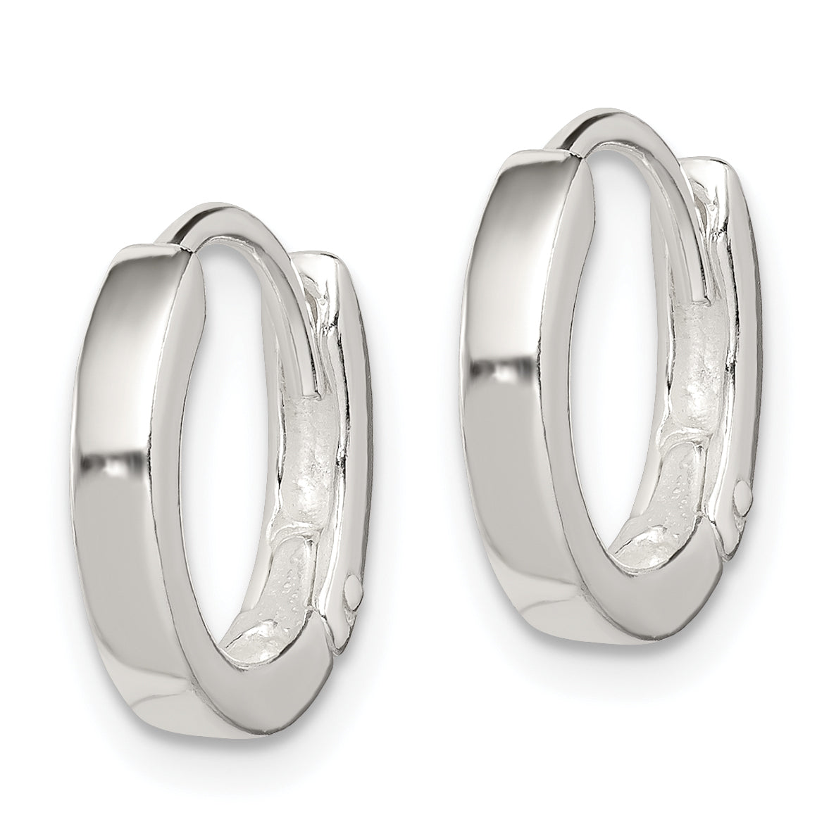 Sterling Silver Round Hinged Hoop Earrings Secondary image