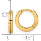 Sterling Silver Gold-tone Round Hinged Hoop Earrings