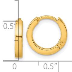 Sterling Silver Gold-tone Round Hinged Hoop Earrings