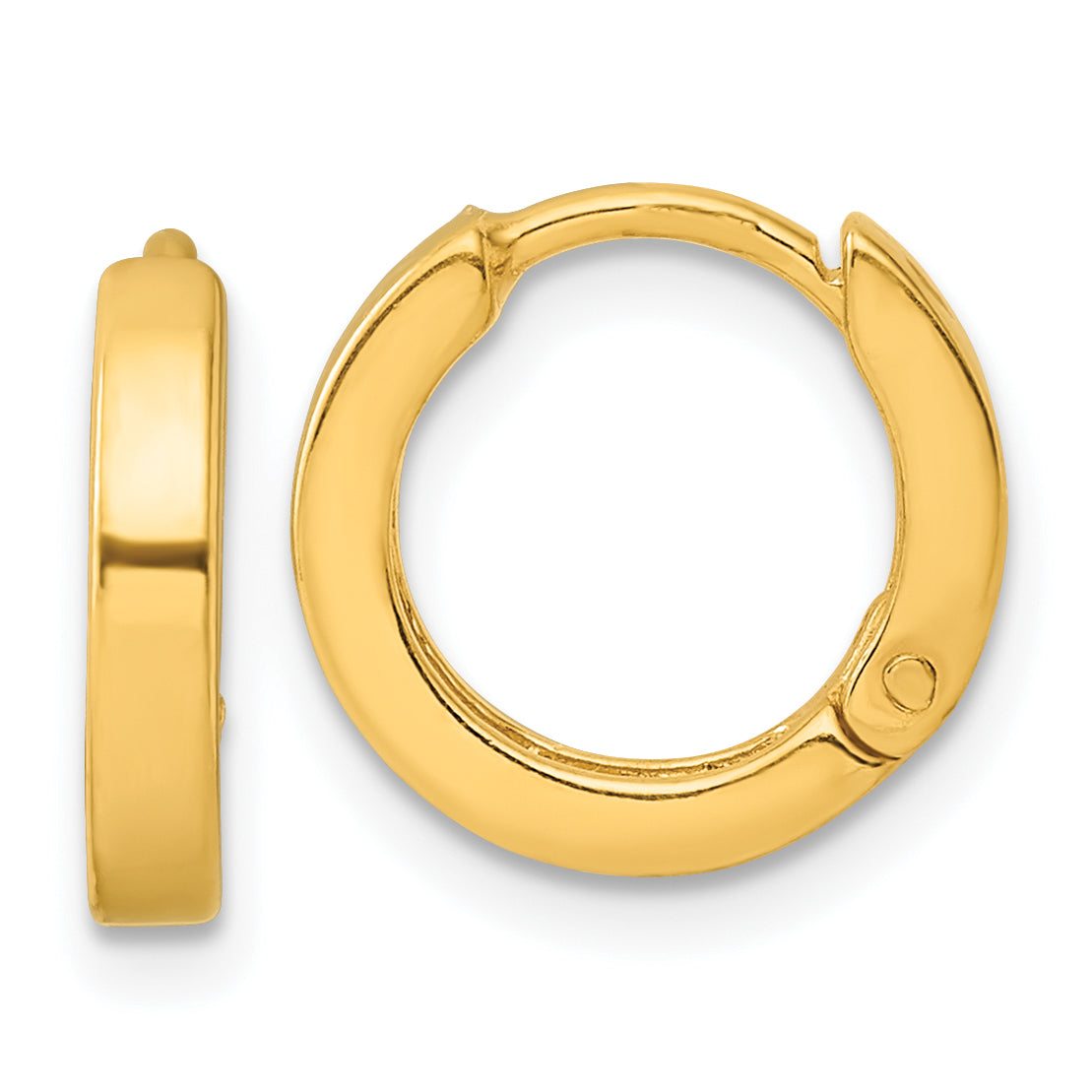 Sterling Silver Gold-tone Round Hinged Hoop Earrings Main image