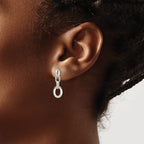 Oval Link Dangle Earrings in Sterling Silver, 9mm - Sophia Jewelers
