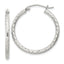 Sterling Silver 2mm Diamond Cut Hoop Earrings
