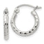 Sterling Silver 2mm Diamond Cut Hoop Earrings
