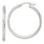 Sterling Silver 2.5mm Polished/Satin D/C Hoop Earrings