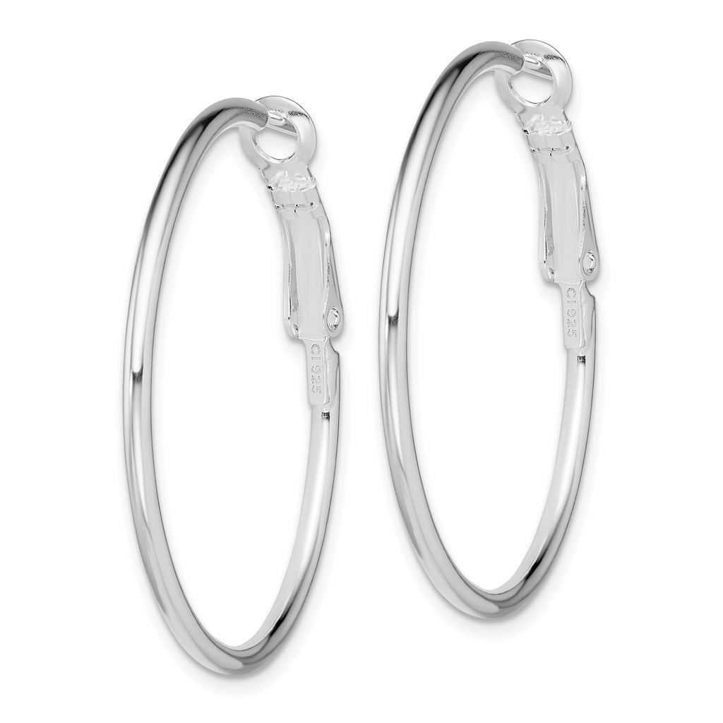 Sterling Silver Rhodium-Plated Hoop Earrings