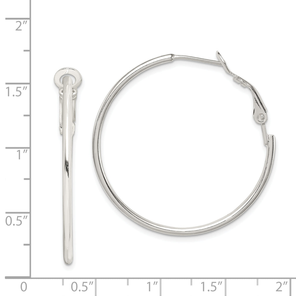 Sterling Silver Rhodium-Plated Hoop Earrings