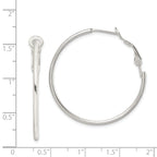 Sterling Silver Rhodium-Plated Hoop Earrings