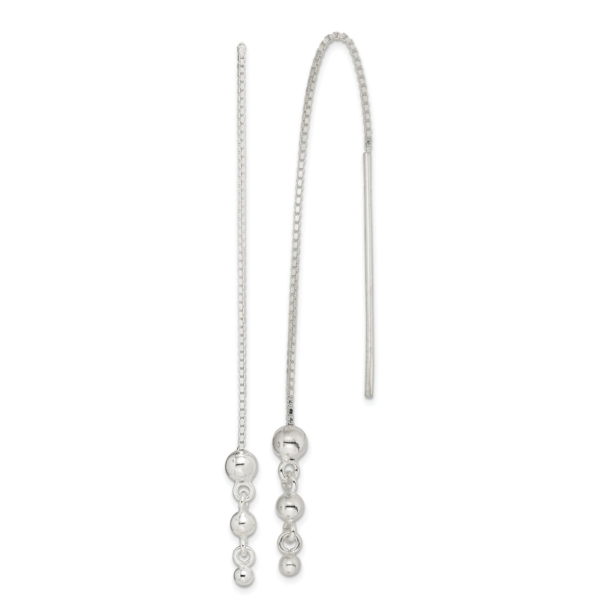 Triple Graduated Ball Threader Earrings in Sterling Silver - Sophia Jewelers Main image