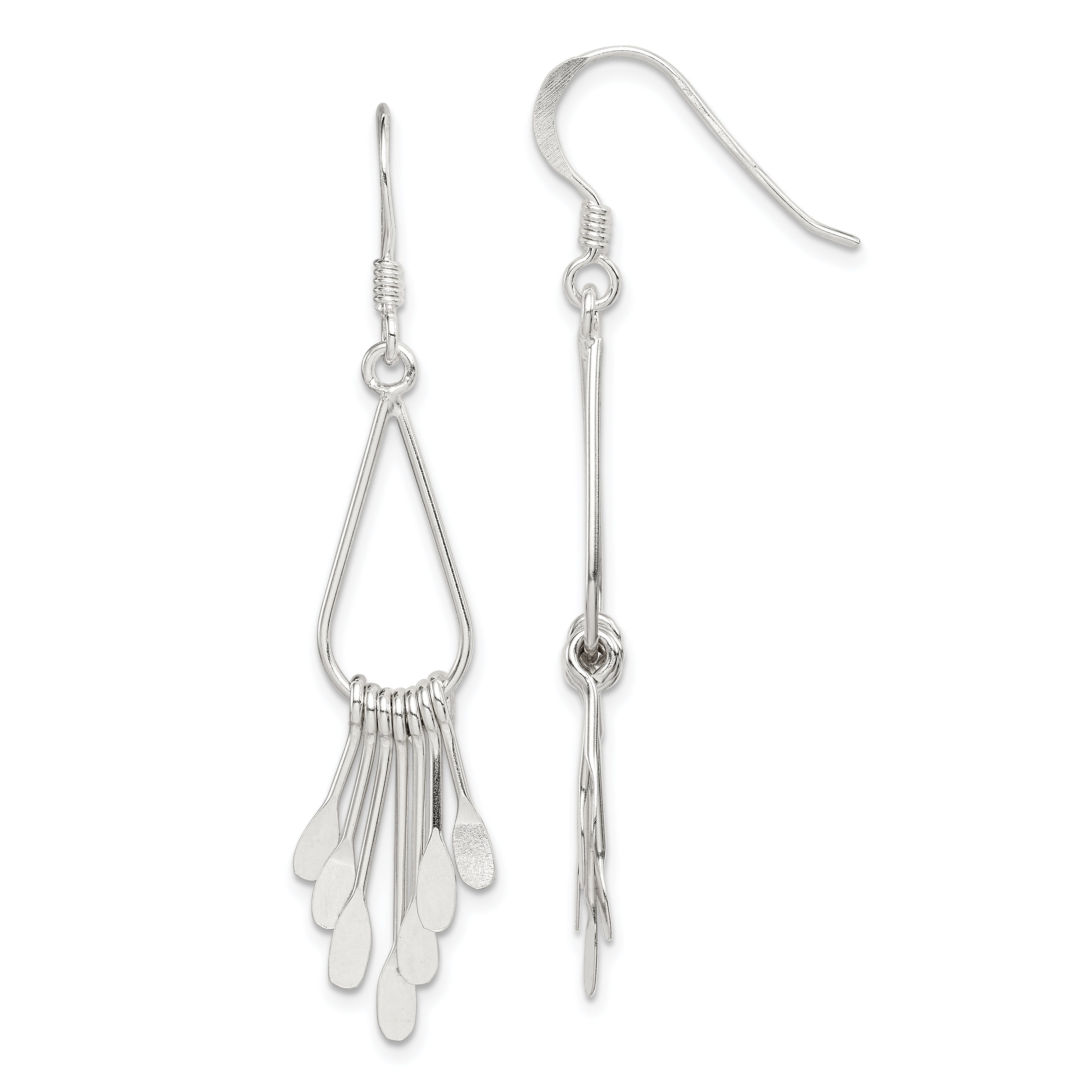 Sterling Silver Polished Fancy Teardrop Dangle Earrings Main image
