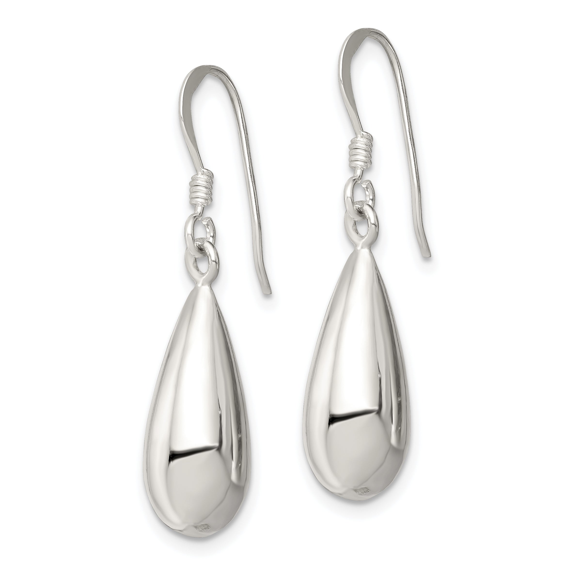 Sterling Silver Fancy Teardrop Earrings Secondary image