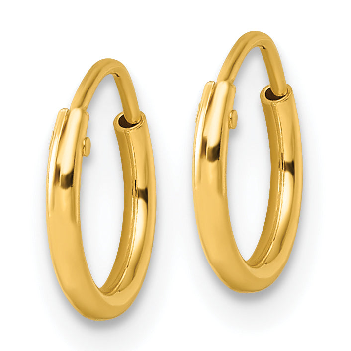 Sterling Silver Gold-tone 1.3mm Polished Endless Hoop Earrings Secondary image