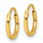 Sterling Silver Gold-tone 1.3mm Polished Endless Hoop Earrings