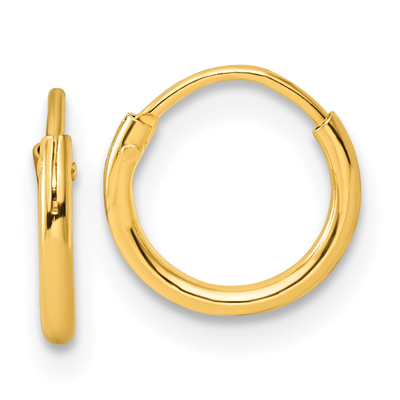 Sterling Silver Gold-tone 1.3mm Polished Endless Hoop Earrings Main image