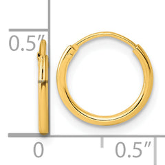 Sterling Silver Gold-tone 1.3mm Polished Endless Hoop Earrings