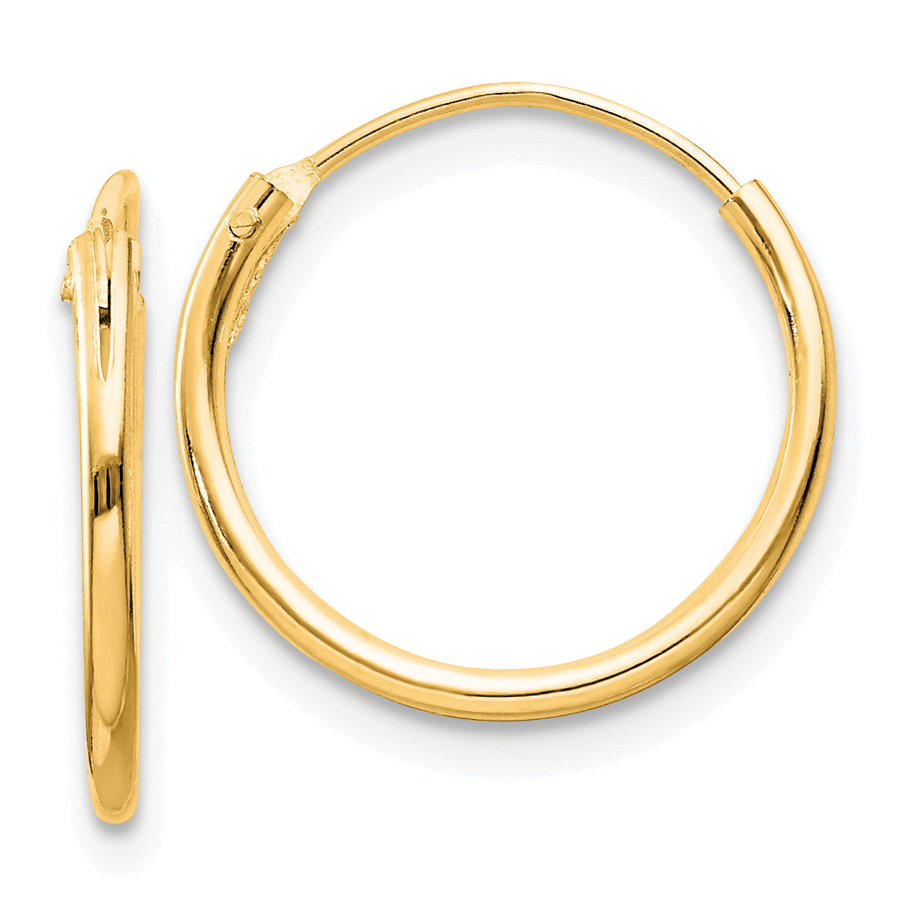 Sterling Silver Flash Gold-plated 1.3mm Endless Hoop Earrings Main image